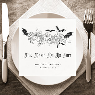 Bis der Tod uns Teil der gotischen Hochzeit Serviette