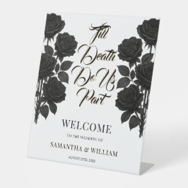 Bis der Tod uns Teil Hochzeit Willkommen Sockelschild
