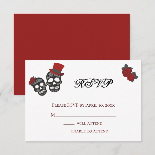 Bis der Tod uns Teil macht | Hochzeit RSVP Karte (Vorne/Hinten)