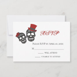 Bis der Tod uns Teil macht | Schwarze und Rote Hoc RSVP Karte