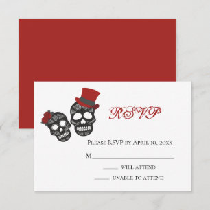 Bis der Tod uns Teil macht Schwarze und Rote Hoc RSVP Karte