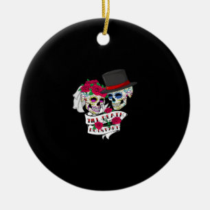 Bis der Tod uns Teil Schädel Keramik Ornament
