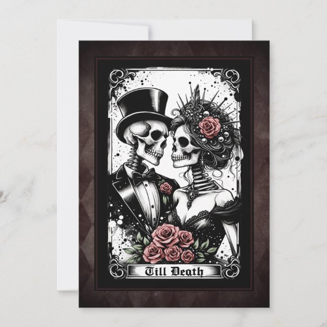 Bis der Tod uns Teil Tarot Hochzeit Einladung (Vorderseite)