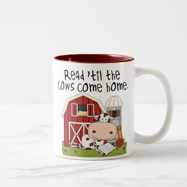 Bis die Kühe kommen Zuhause Zweifarbige Tasse (Rechts)