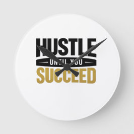 Bis du Erfolg hast – Minimales Gold-Motivationsdes Runde Wanduhr