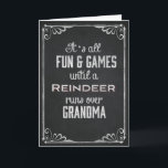 Bis ein Rentier über die Oma Chalkboard läuft Feiertagskarte<br><div class="desc">Spaß & Spiele bis ein Rentier über Oma läuft.  So eine lustige Karte zu Weihnachten zu schicken</div>