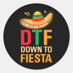 Bis Fiesta Mexiko Mexikanisches Cinco de Mayo Taco Runder Aufkleber