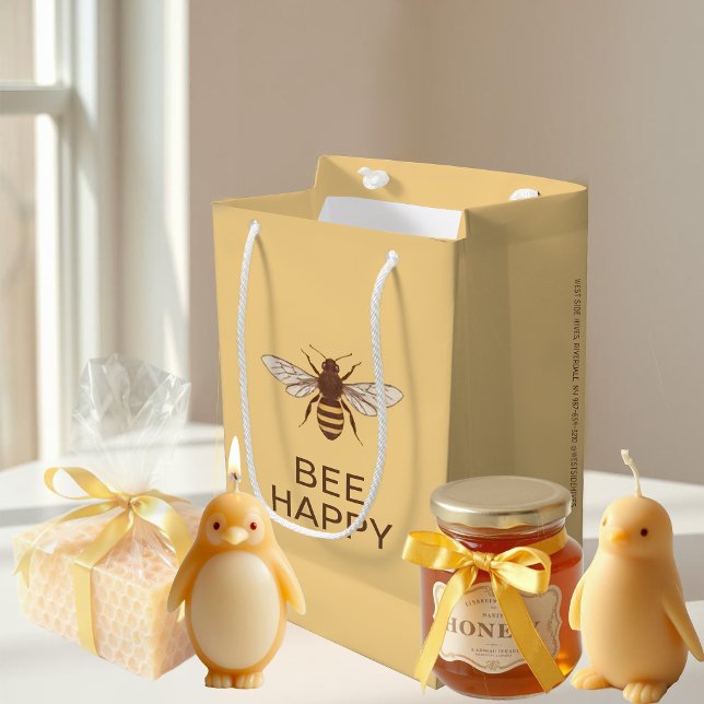 BIS HAPPY YELLOW TOTE BAG MIT QUEEN BEE KLEINE GESCHENKTÜTE (Von Creator hochgeladen)