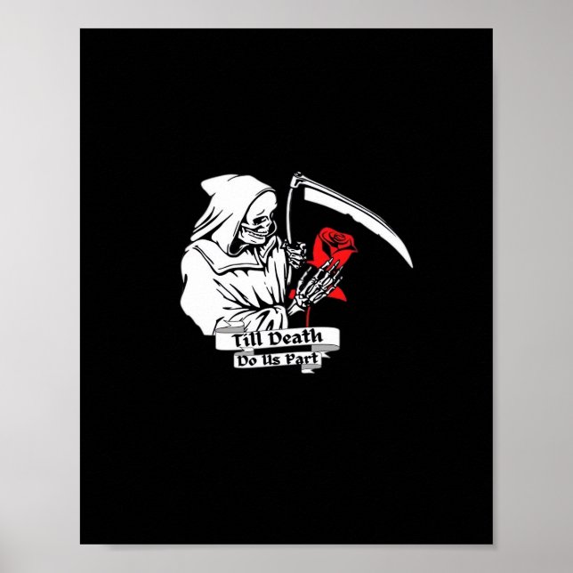 Bis Tod macht uns Teil - grimmige Sensenmann-Liebe Poster (Vorne)