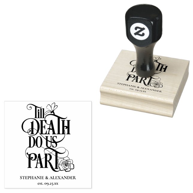 Bis Tod tun uns Teilenamen Datum Hochzeit Gummistempel (Stempel)
