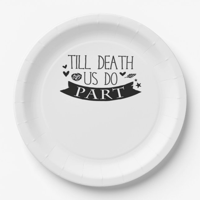 Bis Tod tun wir Teil Hochzeit Vows Classic Pappteller (Vorderseite)