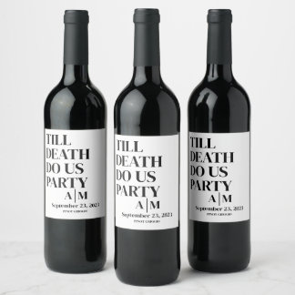 BIS TOD UNS PARTY Hochzeitsweinlabel Weinetikett