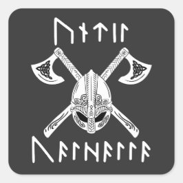 Bis Valhalla in Norse Rune Quadratischer Aufkleber