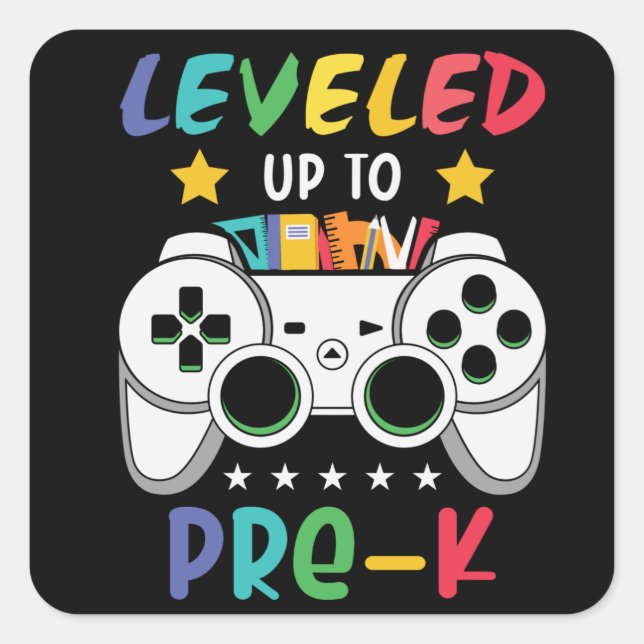 Bis vor dem K zurück zum SchulvideoGamer Quadratischer Aufkleber (Vorderseite)