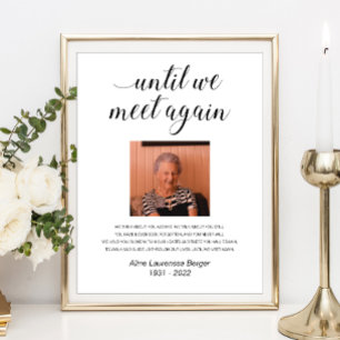 Bis wir uns wieder treffen Elegantes Foto-Memorial Poster