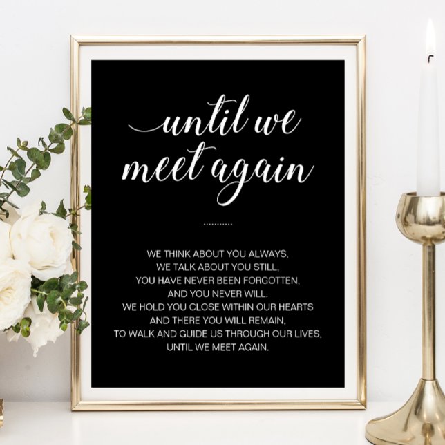 Bis wir uns wieder treffen White Black Wedding Mem Poster (Von Creator hochgeladen)