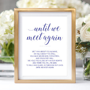 Bis wir uns wiedersehen Hochzeit Marineblau Gedenk Poster