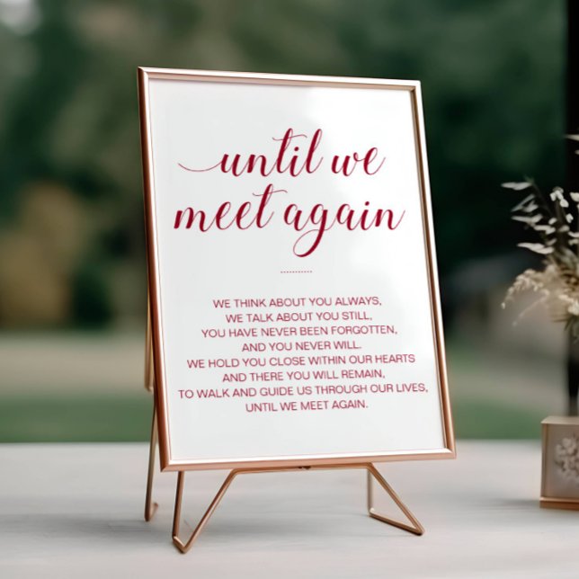 Bis wir wieder Burgund-Hochzeitgedicht treffen Poster (Von Creator hochgeladen)