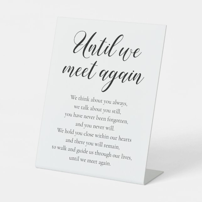 Bis wir wieder Gedenkgedicht Hochzeit treffen Sockelschild (Vorderseite)