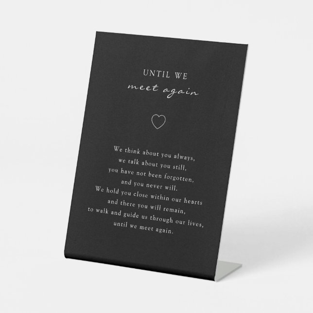 Bis wir wieder Gedicht Wedding Memorial treffen Sockelschild (Vorderseite)