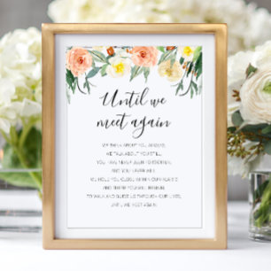 Bis wir wieder Peach floral Memorial Gedicht Poster