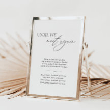 Bis wir wieder sehen Gedenktafel der Hochzeit