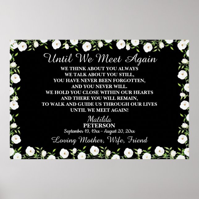 Bis wir wieder White Floral Life Celebration treff Poster (Vorne)