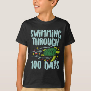 Bis zu 100 Tage Schildkröte 100. Tag Schule Kinder T-Shirt