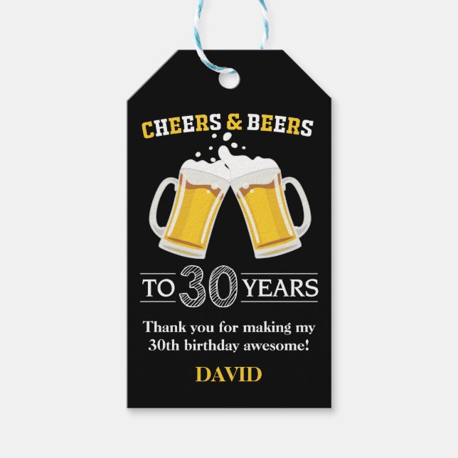 Bis zu 30 Jahre Käse und Bier Geschenkanhänger (Vorderseite)
