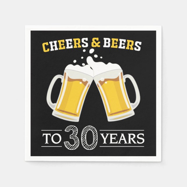 Bis zu 30 Jahre Käse und Bier Serviette (Vorderseite)