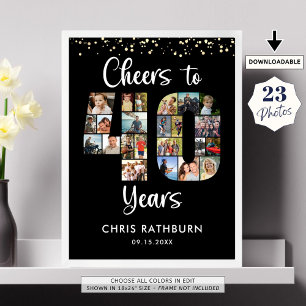 Bis zu 40 Jahre 23 Fotos Zahl 40 Cutout Poster
