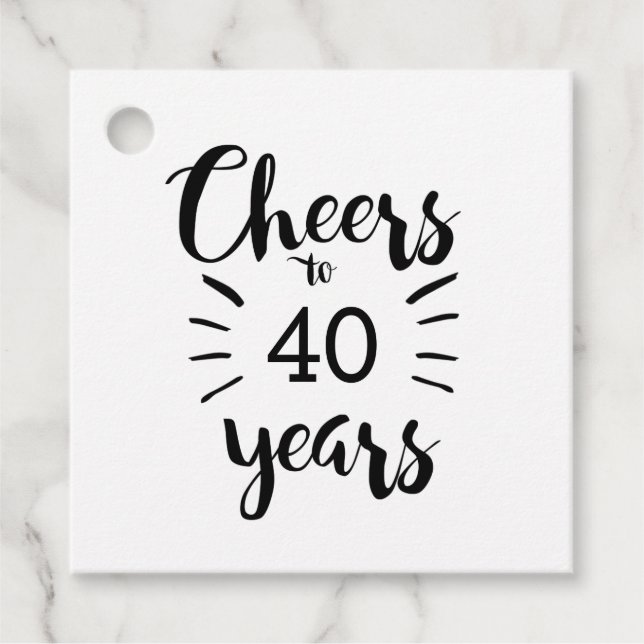Bis zu 40 Jahre Geschenkanhänger (Vorderseite)