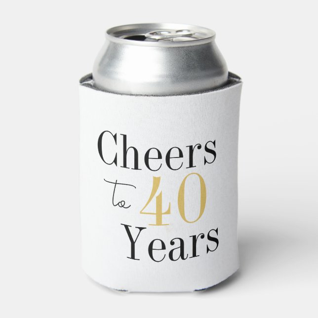 Bis zu 40 Jahre Minimal Gold Geburtstag Dosenkühler (Kanne Vorderseite)