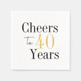 Bis zu 40 Jahre Minimales Black Gold Party Serviette