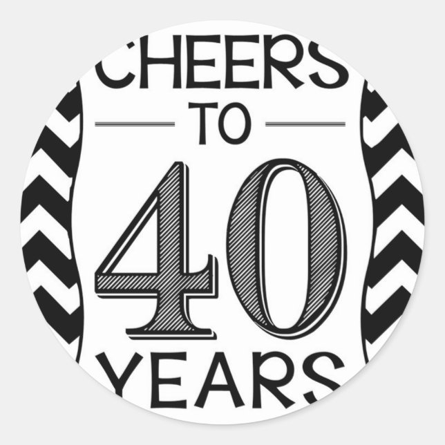 Bis zu 40 Jahre Runder Aufkleber (Vorderseite)