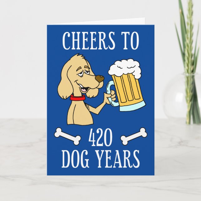 Bis zu 420 Hunde Jahre Cartoon Karte (Vorderseite)