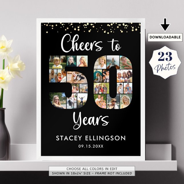 Bis zu 50 Jahre 23 Fotos Cutout Collage Poster (Von Creator hochgeladen)