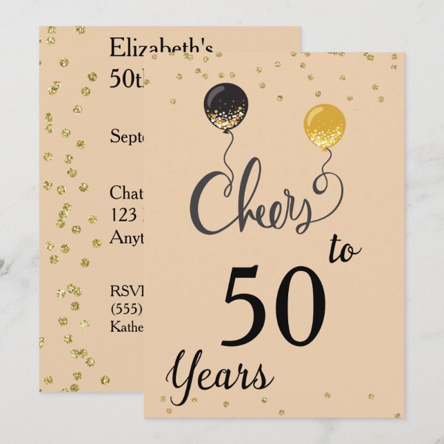 Bis zu 50 Jahre Einladung (Vorne/Hinten)