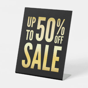 Bis zu 50 % Rabatt für Tabletop im Einzelhandel El Sockelschild