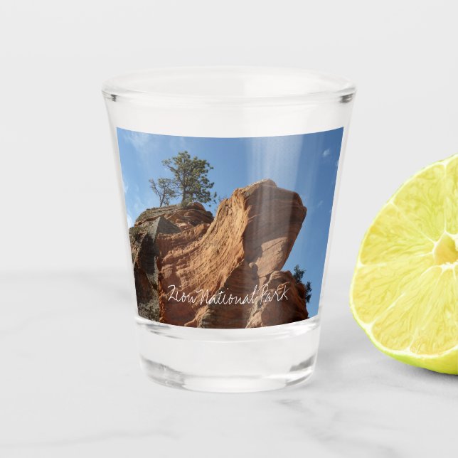 Bis zu Engeln Landing im Zion National Park Schnapsglas (Vorderseite)