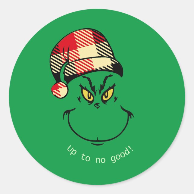 Bis zu nichts Gutes - Grüner Weihnachtsmann Runder Aufkleber (Vorderseite)