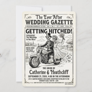 Bis-zu-Tod-Hochzeitszeitung-Biker-Hochzeit Einladung