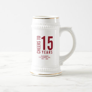 Bis zum 15-jährigen Geschäftsjubiläum Bierglas