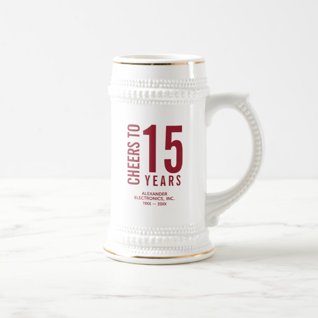 Bis zum 15-jährigen Geschäftsjubiläum Bierglas (Rechts)