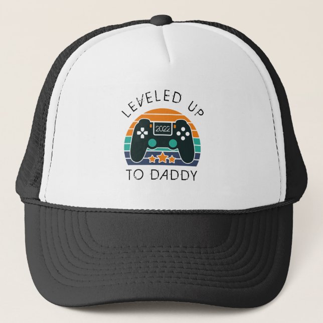Bis zum Daddy First Vatertag Gamer Truckerkappe (Vorderseite)