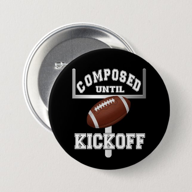 Bis zum Kickoff Football-Spaß zusammengesetzt Button (Vorne & Hinten)
