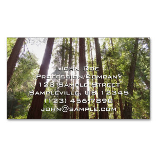 Bis zum Redwoods am Morgen Magnetische Visitenkarte