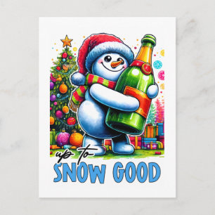Bis zum Schnee gut – Lustiges Schneemann-Weihnacht Postkarte