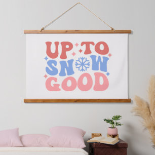 Bis zum Schnee gut - Spaß Winter Design Wandteppich Mit Holzrahmen