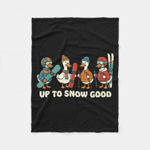 Bis zum Schnee gute lustige Gans Skifahren Snowboa Fleecedecke